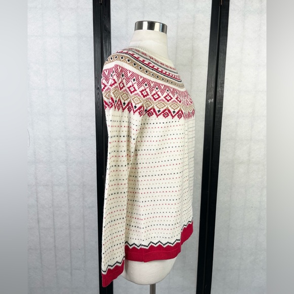 Talbots Christmas holiday Multicolor Knit Sweater - Picture 5 of 9